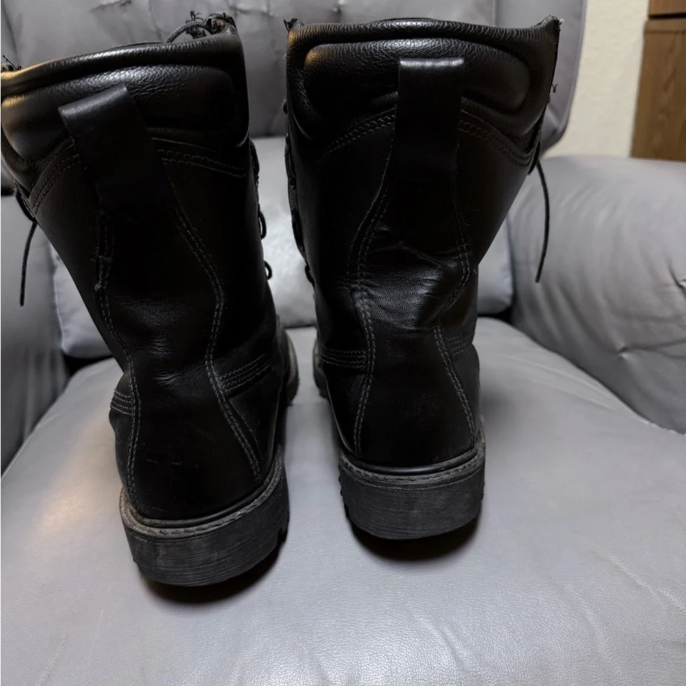 Black Leather Men's Boots - Picture 2 of 4